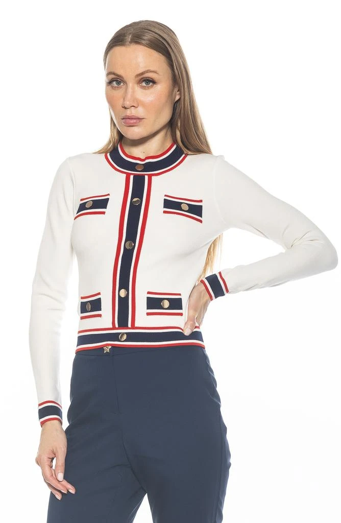 ALEXIA ADMOR Kiley Stripe Crop Sweater 3