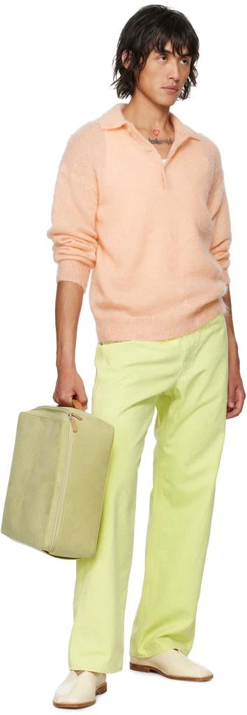AURALEE Green Washed Canvas Trousers 4