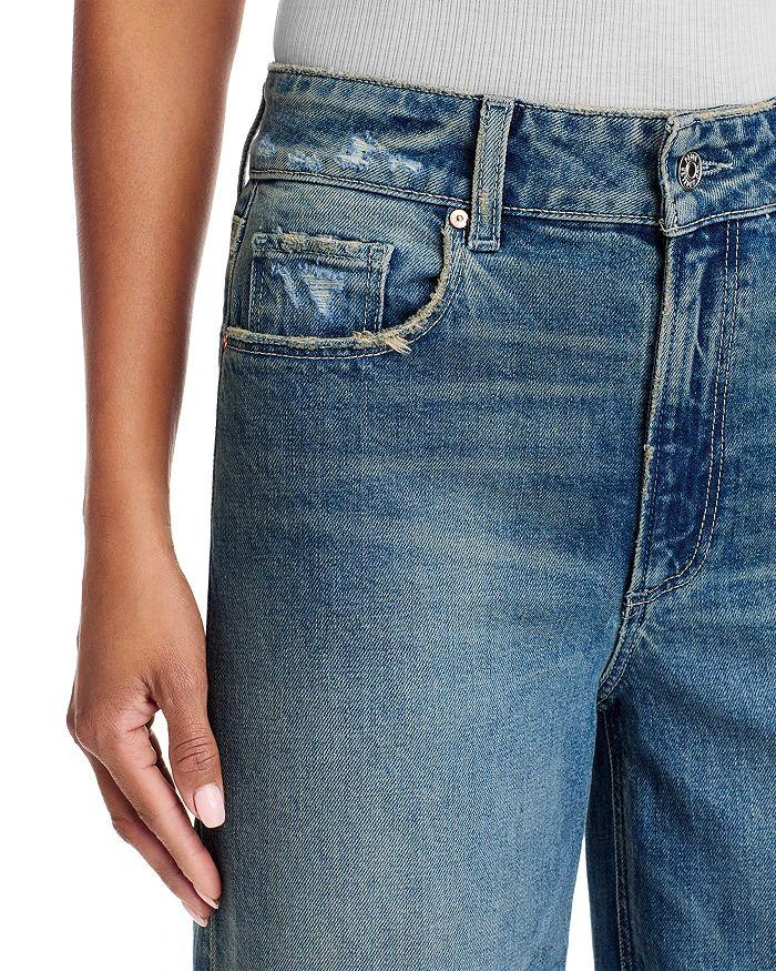 Paige Sasha Wide Cuff Ankle Jeans in Blue Note Distressed 5