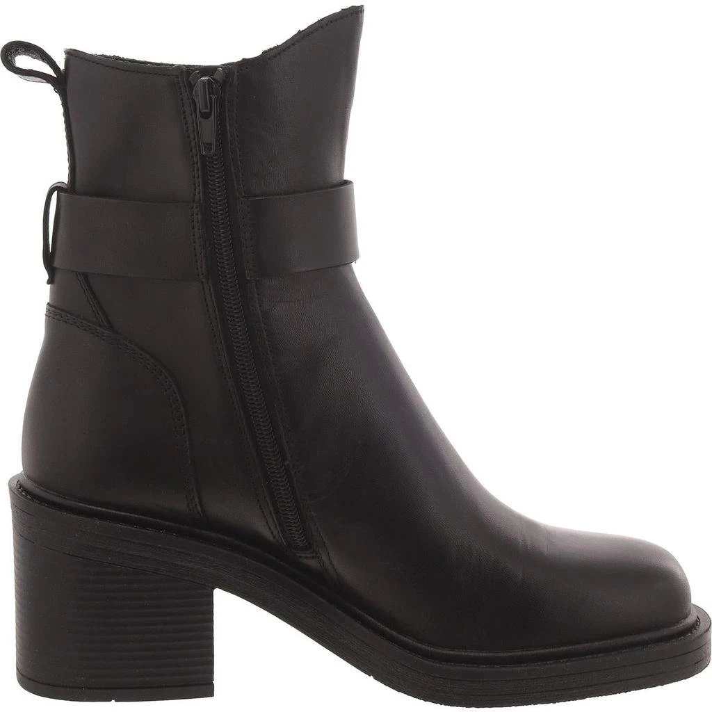 Steve Madden Lutz Womens Leather Stacked Heel Ankle Boots 3