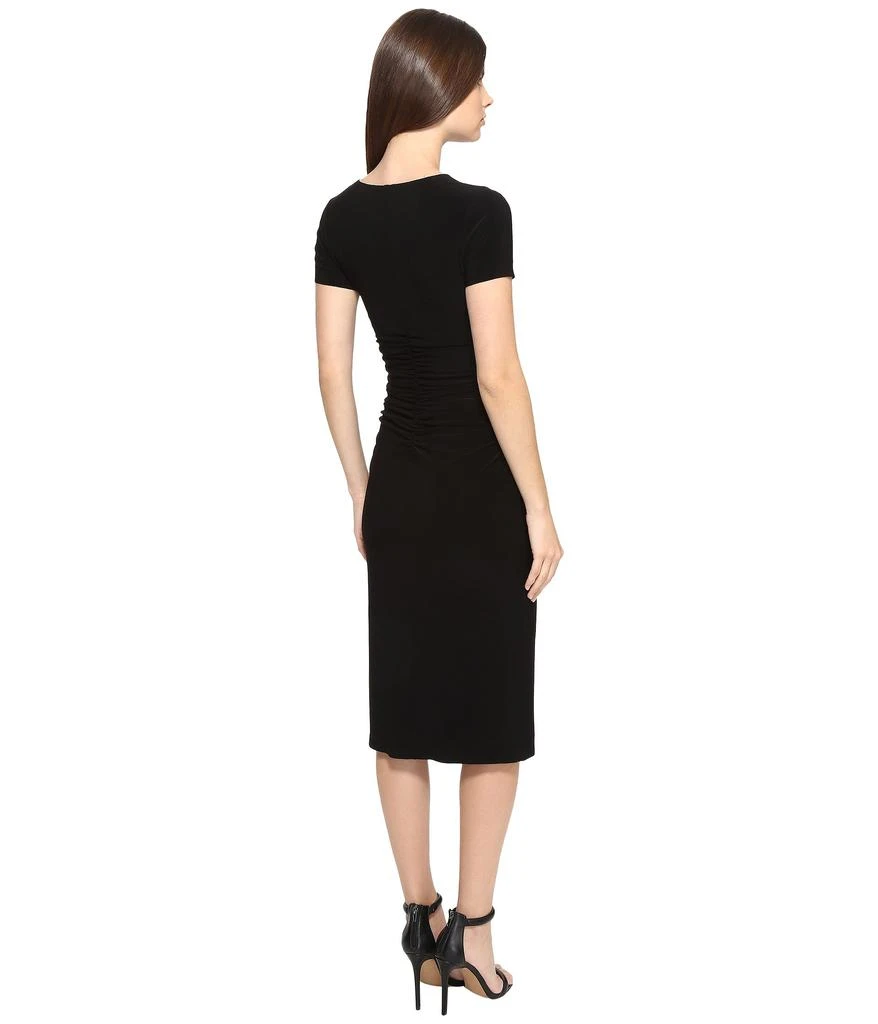 Norma Kamali Short Sleeve Crew Neck Shirred Waist Dress 3