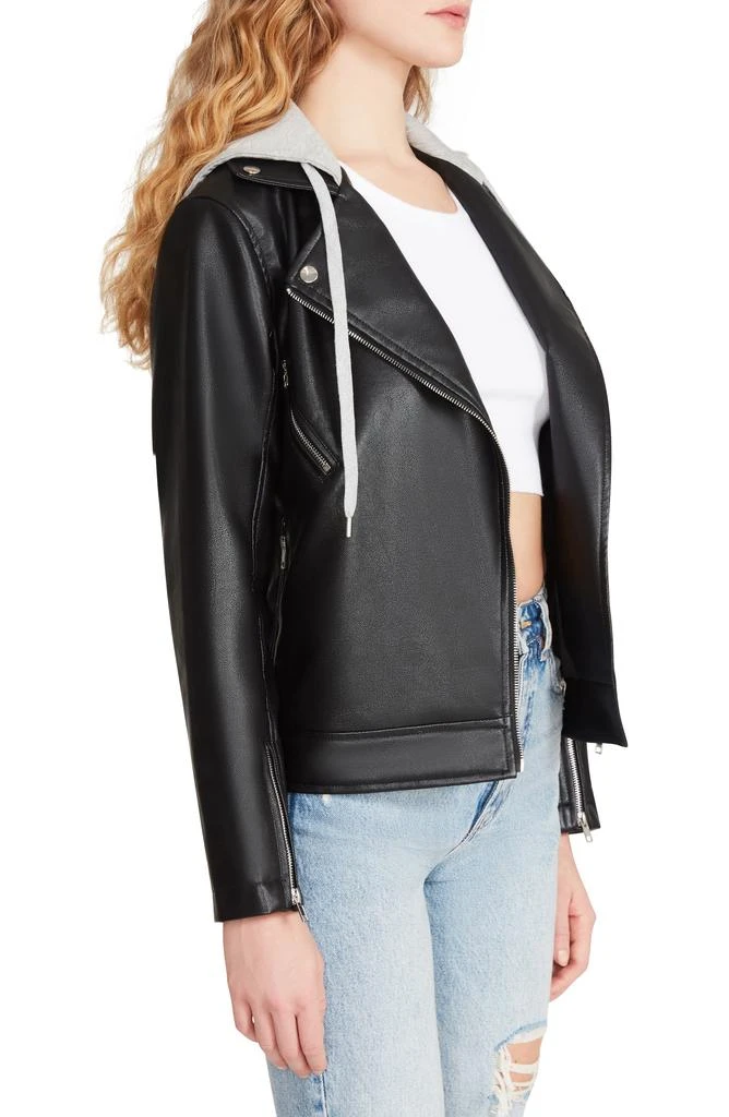 BB Dakota by Steve Madden Biker Boo Mixed Media Faux Leather Jacket 3