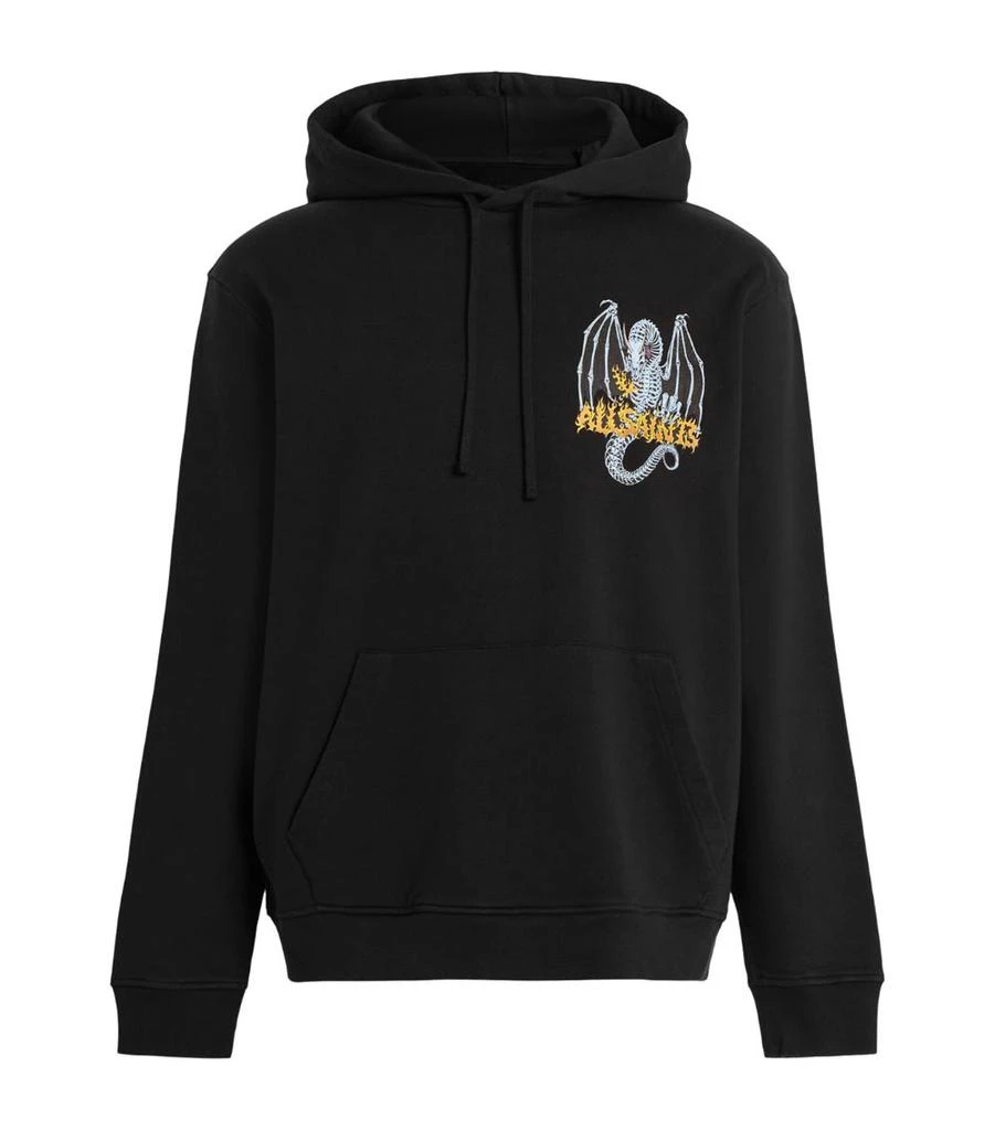 ALL SAINTS Cotton Dragon Skull Hoodie 1