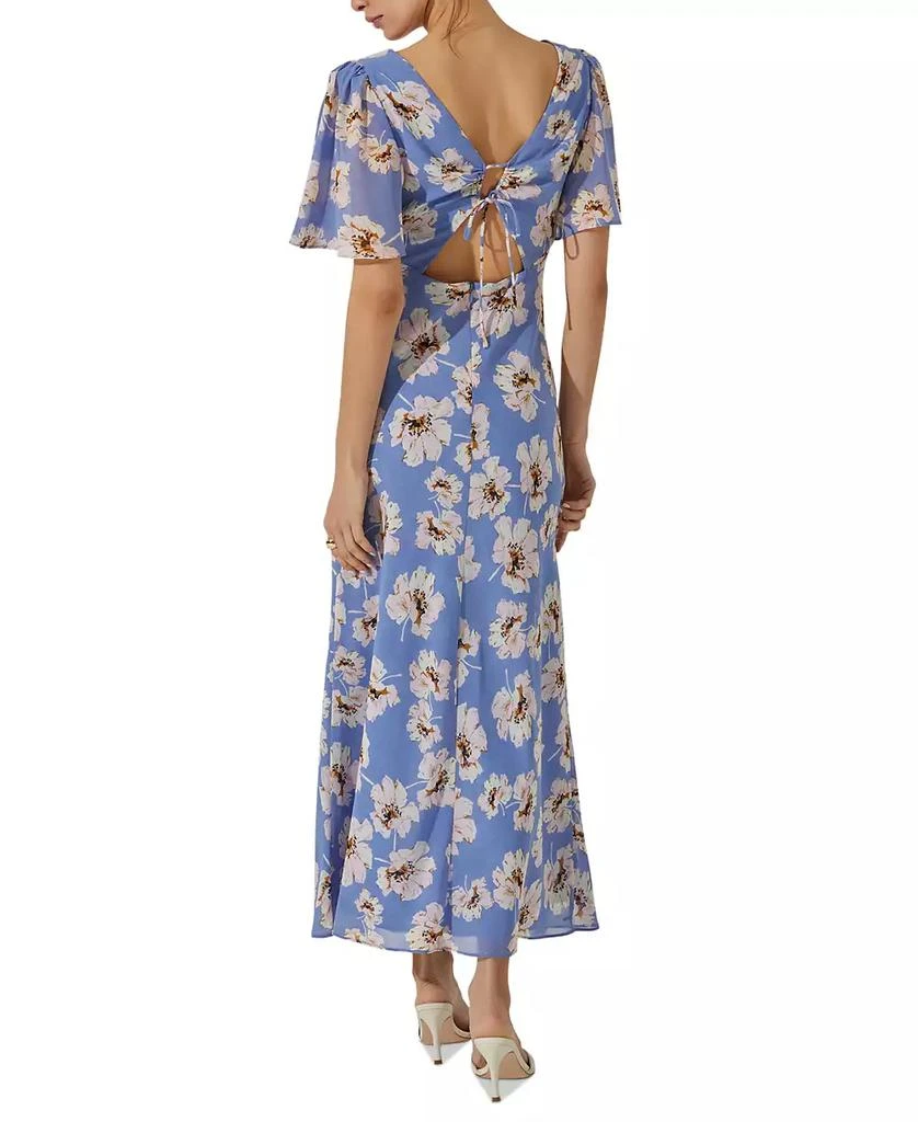 Women's Tie-Back Flutter-Sleeve Maxi Dress – On Sale Now with Up