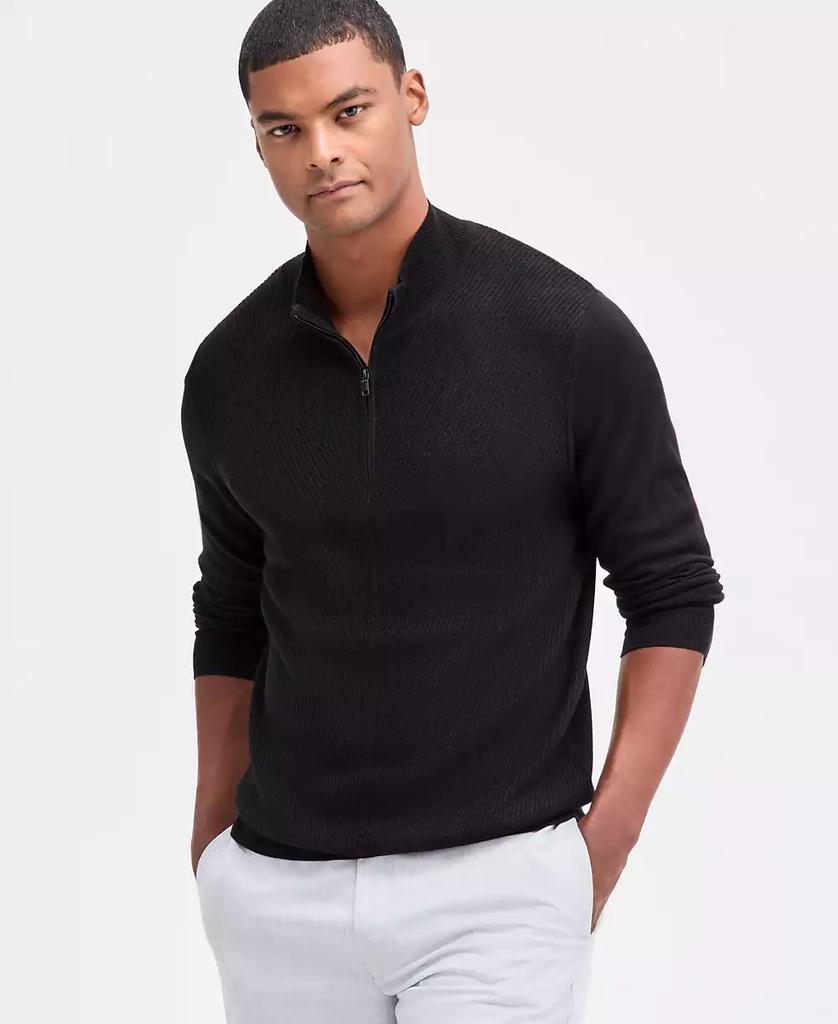 Alfani Men's Long Sleeve Merino Quarter-Zip Sweater, Macy's Exclusive