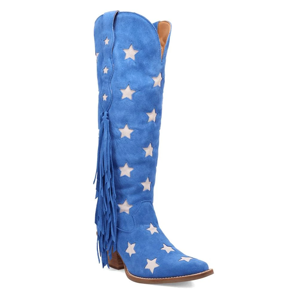 Dingo Super Star Fringe Tooled Inlay Snip Toe Cowboy Boots 2