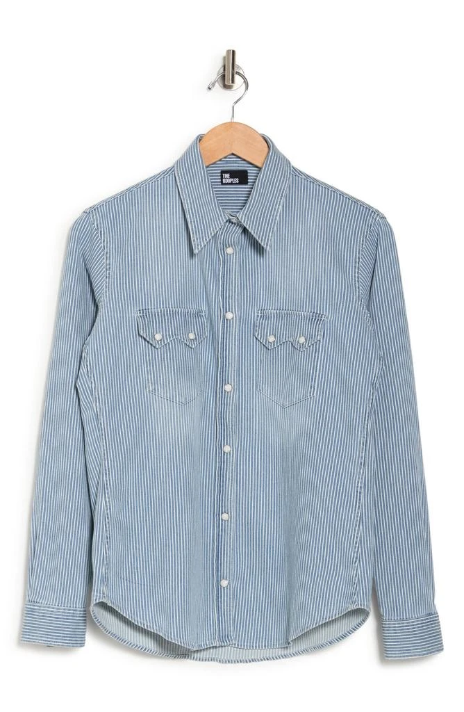 The Kooples Stripe Long Sleeve Stretch Cotton Button-Up Shirt 4