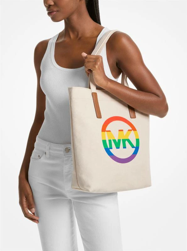 Michael Kors PRIDE Rainbow Logo Cotton Tote Bag 3