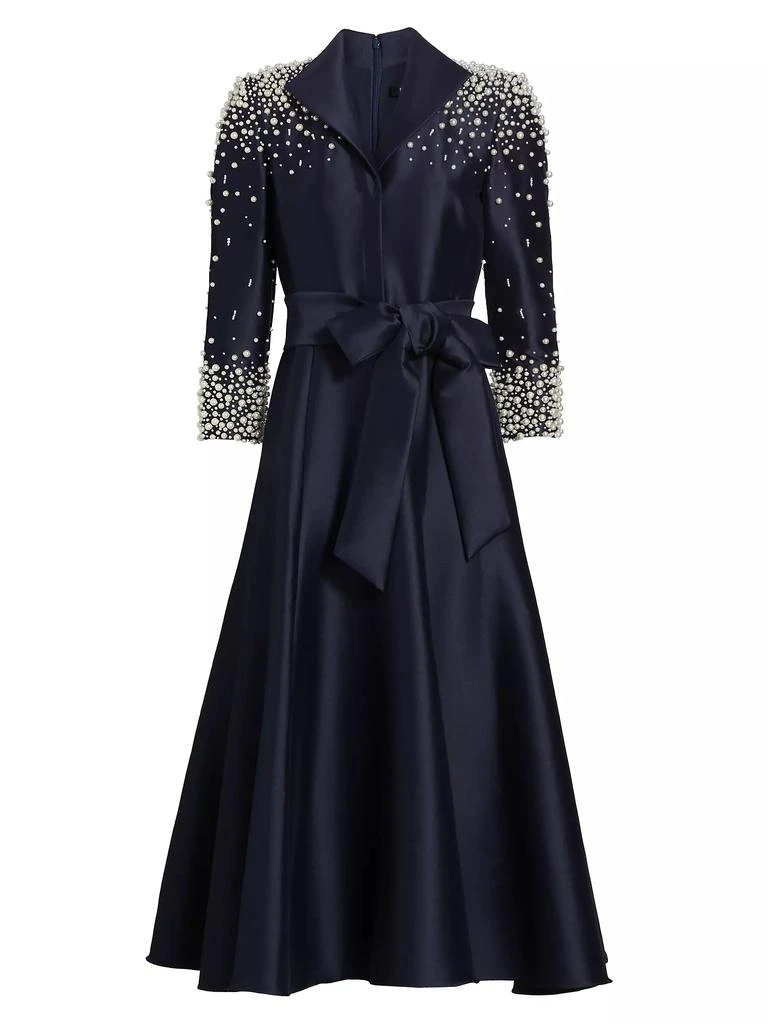 Badgley Mischka Embellished Satin Shirtdress 1