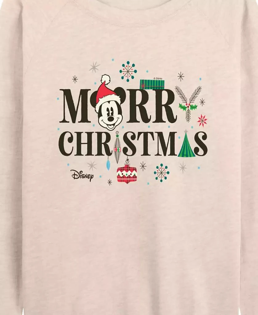Hybrid Apparel Plus Size Disney Mickey Mouse Merry Christmas French Terry Long Sleeve T-Shirt 2