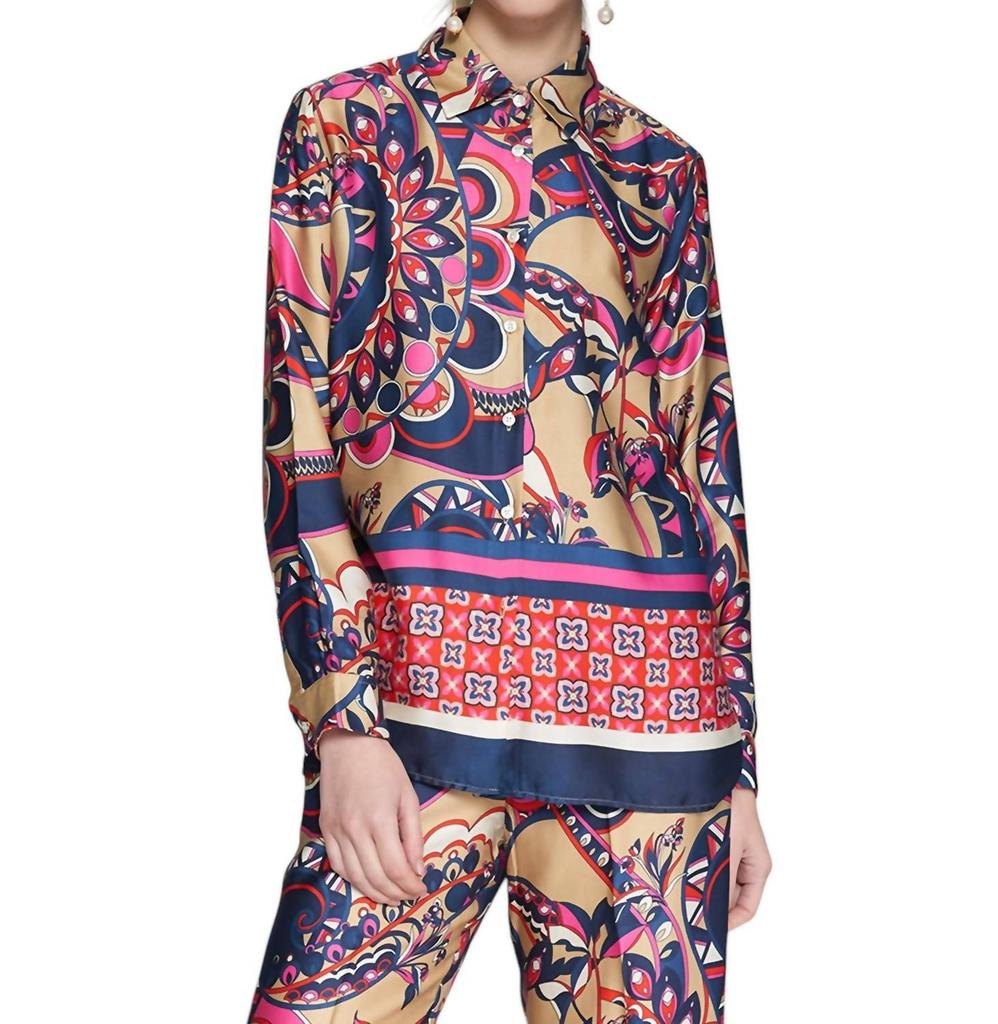 VILAGALLO Vilagallo - CASHMERE PRINT SHIRT
