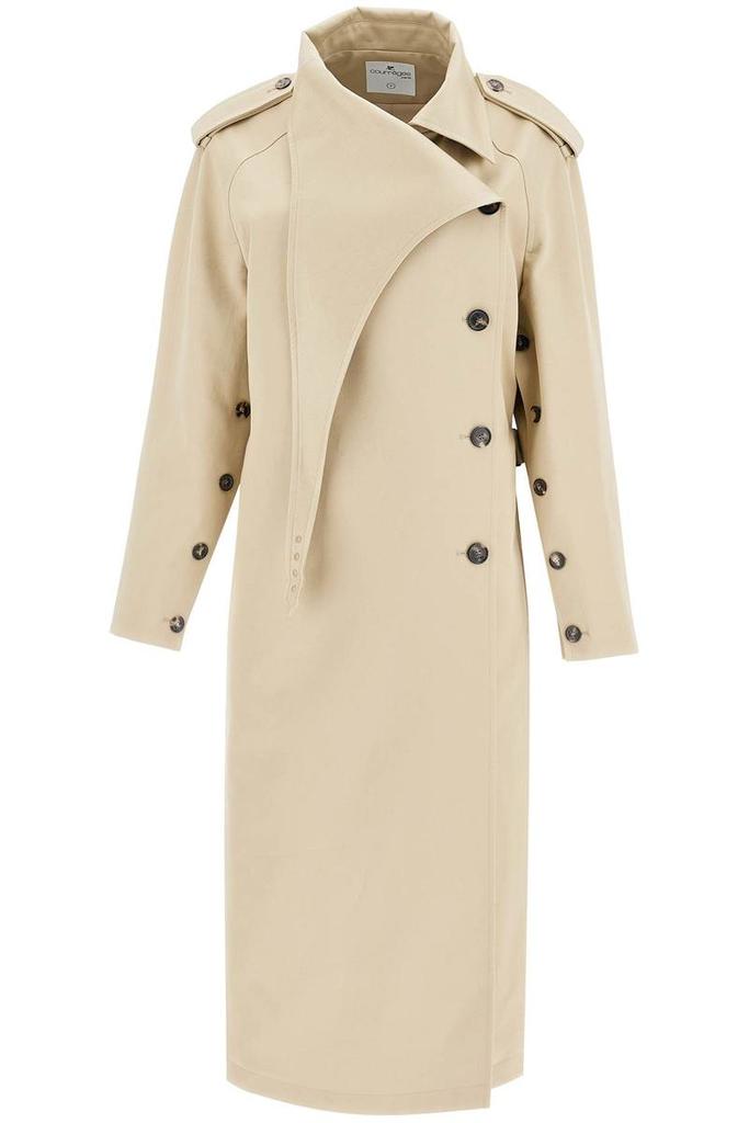 Courrèges long trench coat with asymmetrical closure