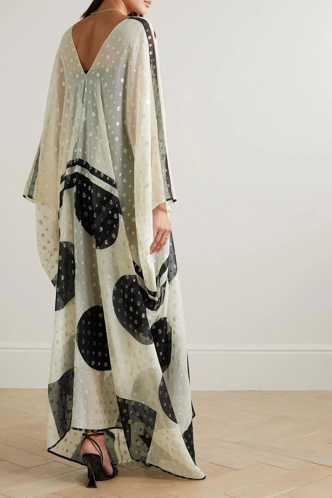 LOUISA PARRIS The Lux printed fil coupé silk-blend georgette kaftan 3