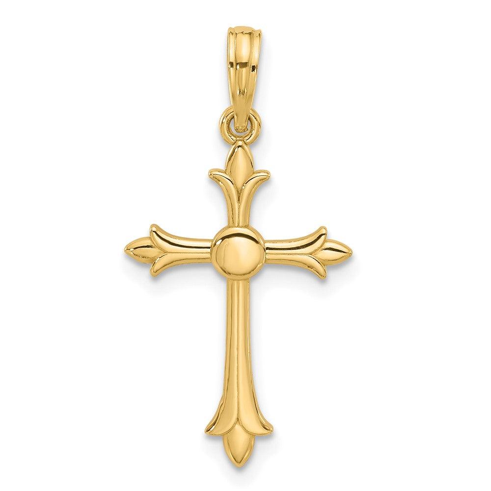 Diamond2Deal 14k Yellow Gold Fancy Cross Charm Pendant