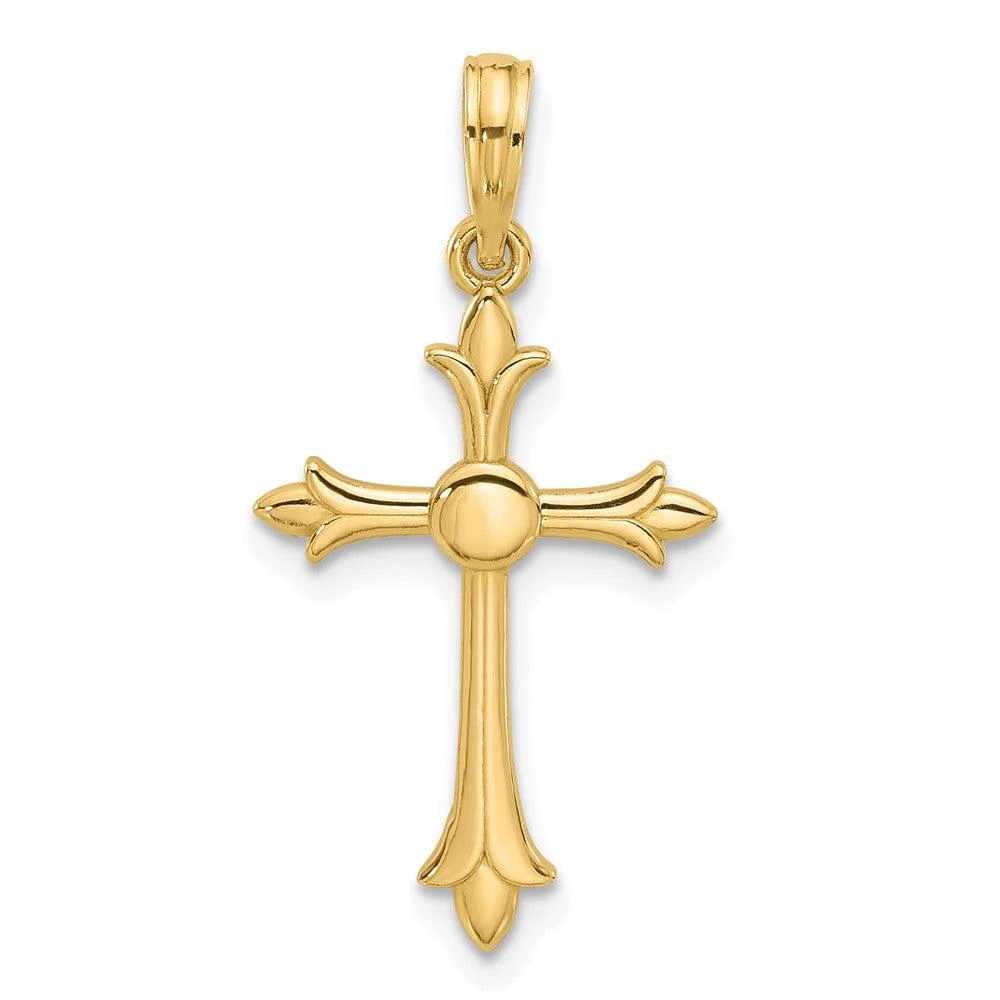 Diamond2Deal 14k Yellow Gold Fancy Cross Charm Pendant 1