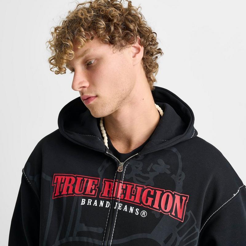Shop Men's True Religion Buddha Big T Full-Zip Hoodie on Sale at