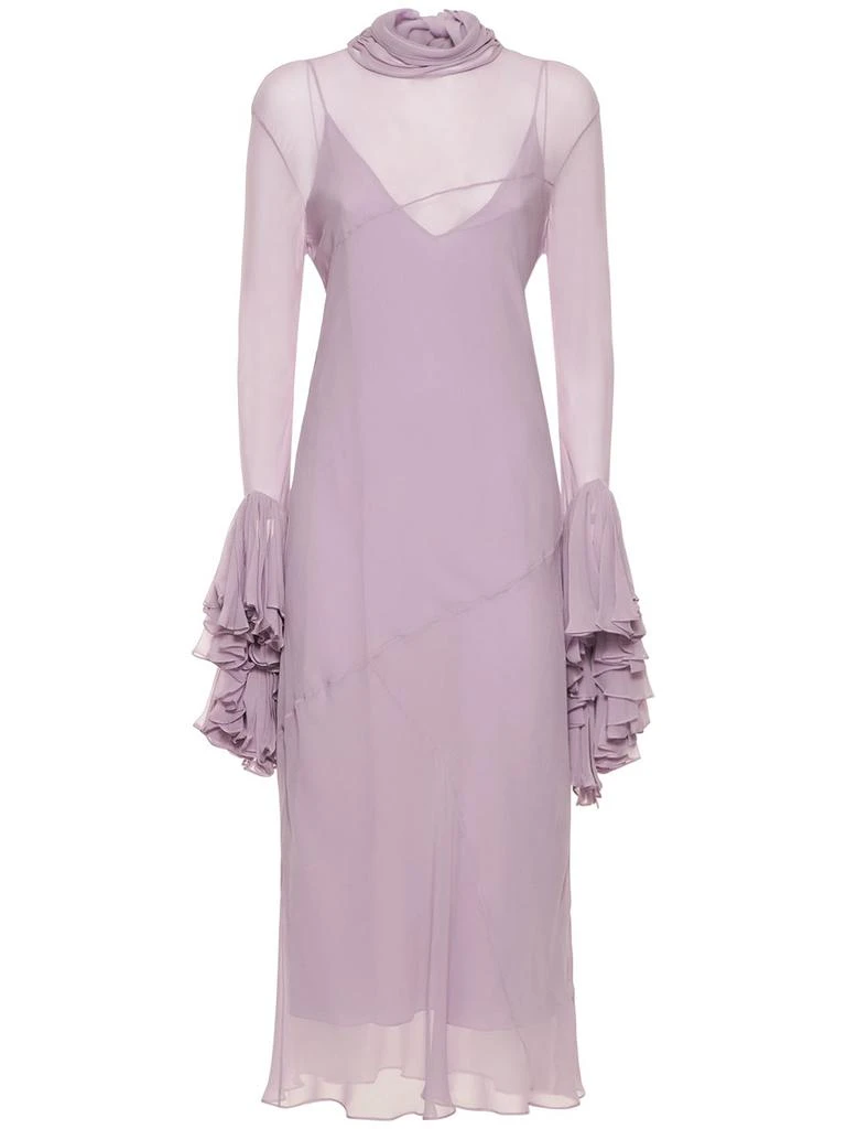 Khaite Evi Ruffled Silk Chiffon Long Dress 1