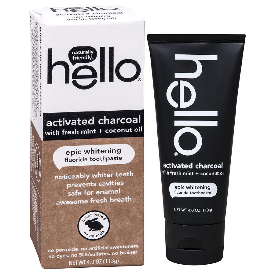 Hello Activated Charcoal Whitening Fluoride Toothpaste