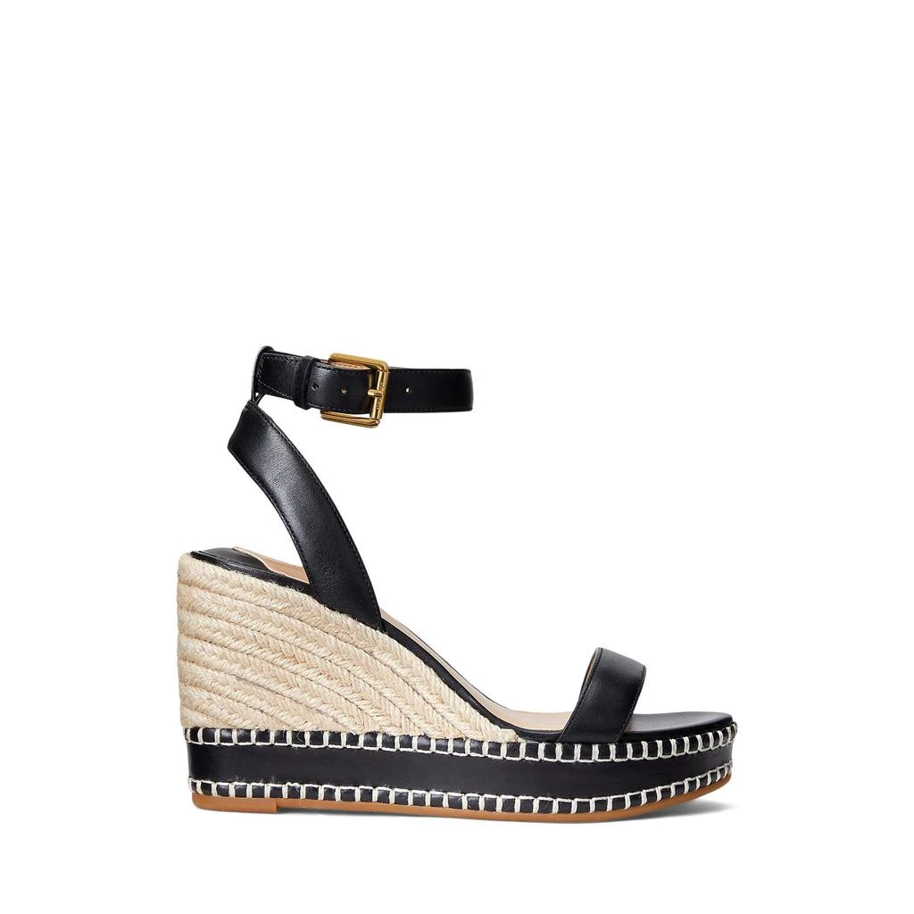 Ralph Lauren Hilarie Burnished Leather Espadrille 3