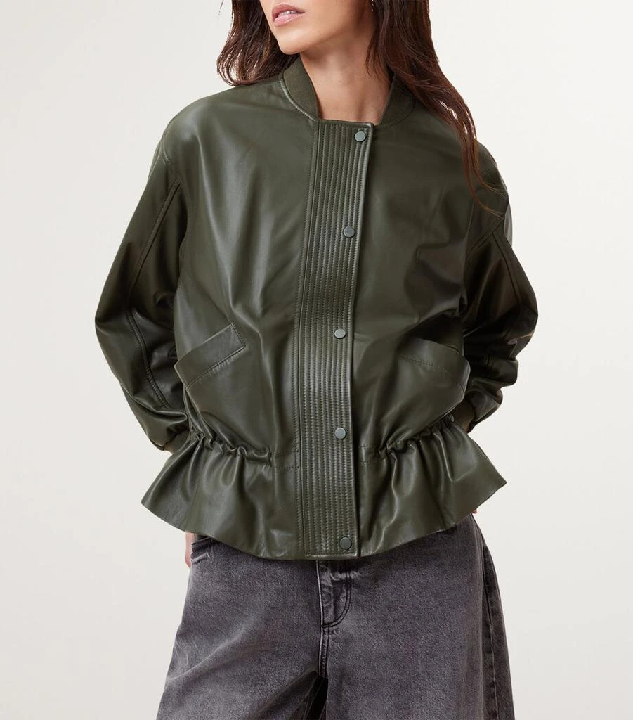 ALL SAINTS Leather Sofi Bomber Jacket 5