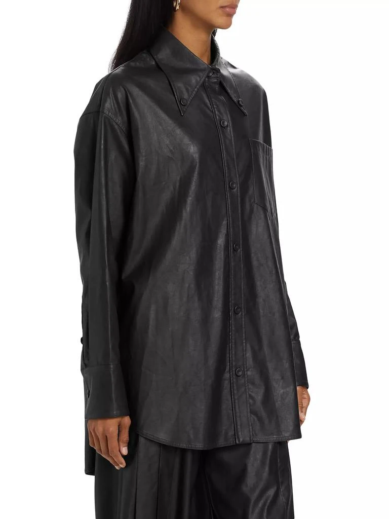 anOnlyChild Sunday Scaries Annotto Vegan Leather Shirt 4