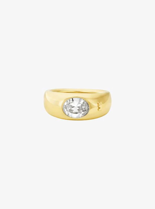 Michael Kors Precious Metal-Plated Cubic Zirconia Signet Ring
