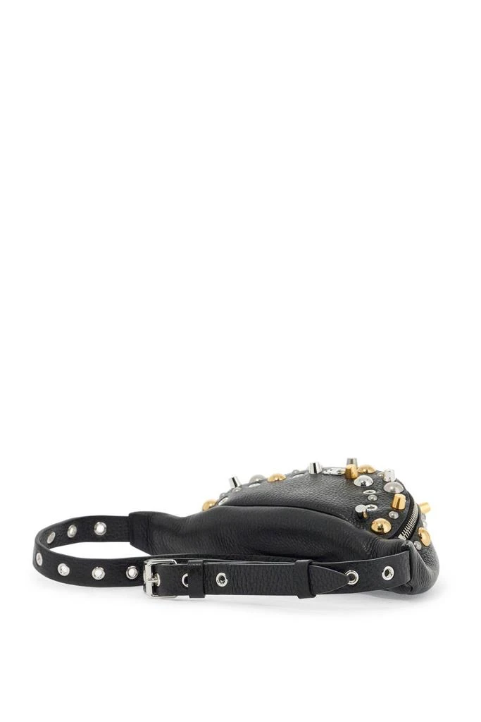 Valentino black leather belt bag with studs and shoulder strap 2