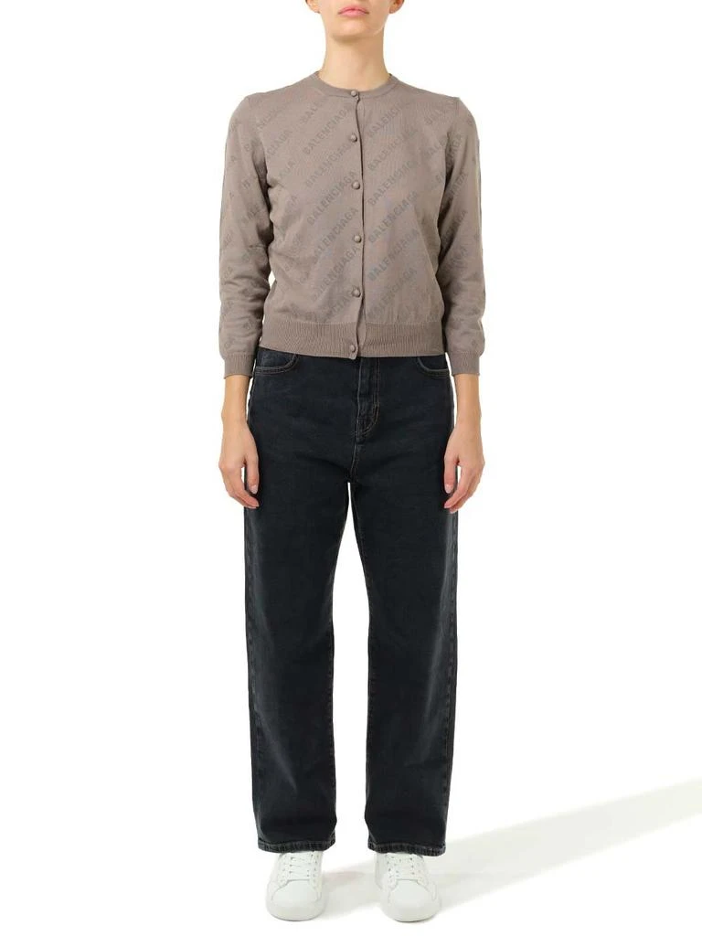 Balenciaga Balenciaga All-Over Logo Buttoned Cardigan 3