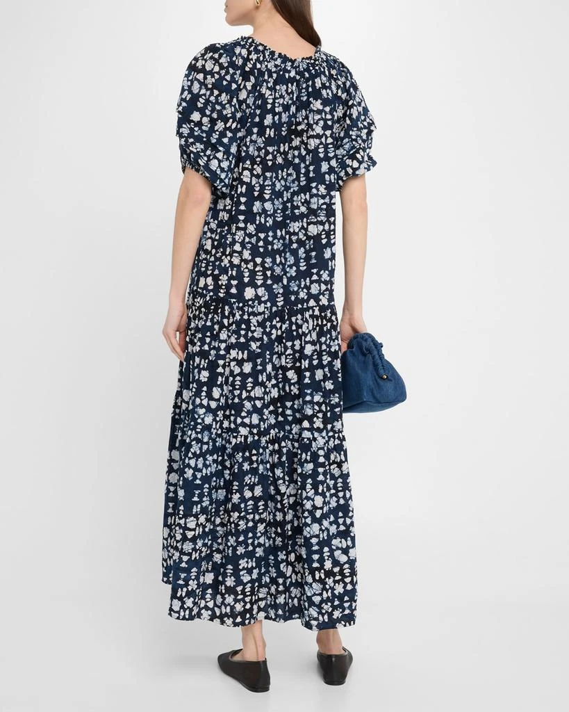 Apiece Apart Uva Tiered Abstract-Print Maxi Dress 3