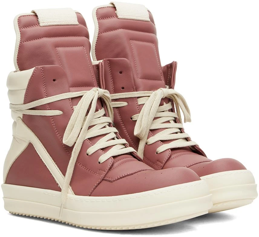 Rick Owens Pink Porterville Geobasket Sneakers 4