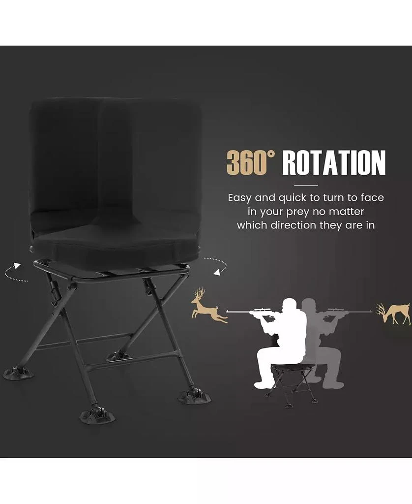 Mecale Swivel Folding Chair with Backrest and Padded Cushion 6