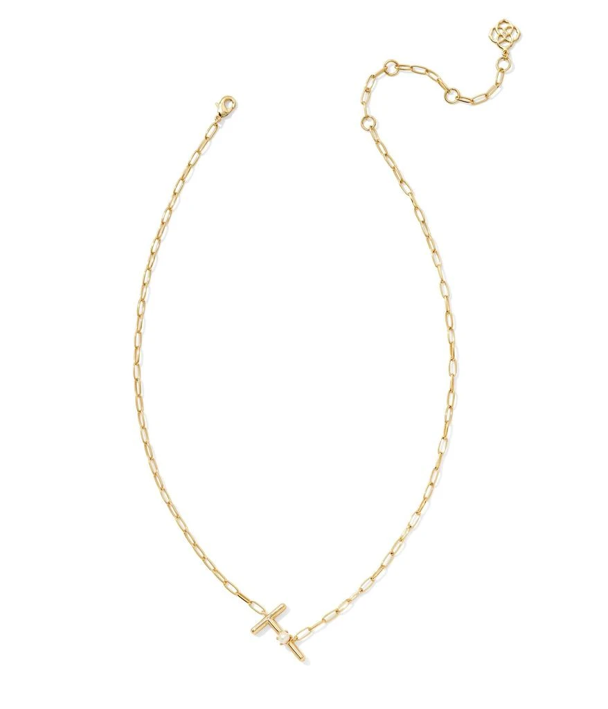 Kendra Scott Pearl Letter T Short Pendant Necklace 1