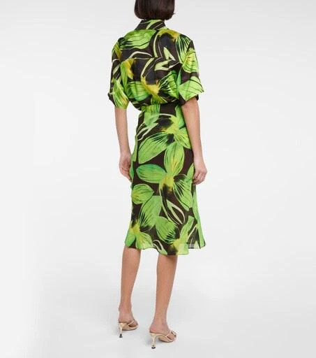 LOUISA BALLOU Printed cotton and silk georgette midi skirt - S