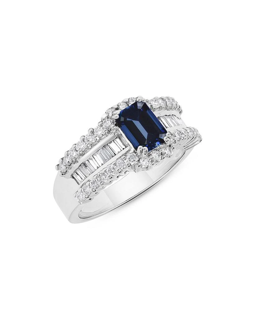 Bloomingdale
s Sapphire 
Diamond Baguette Channel Ring in 14K White Gold 1