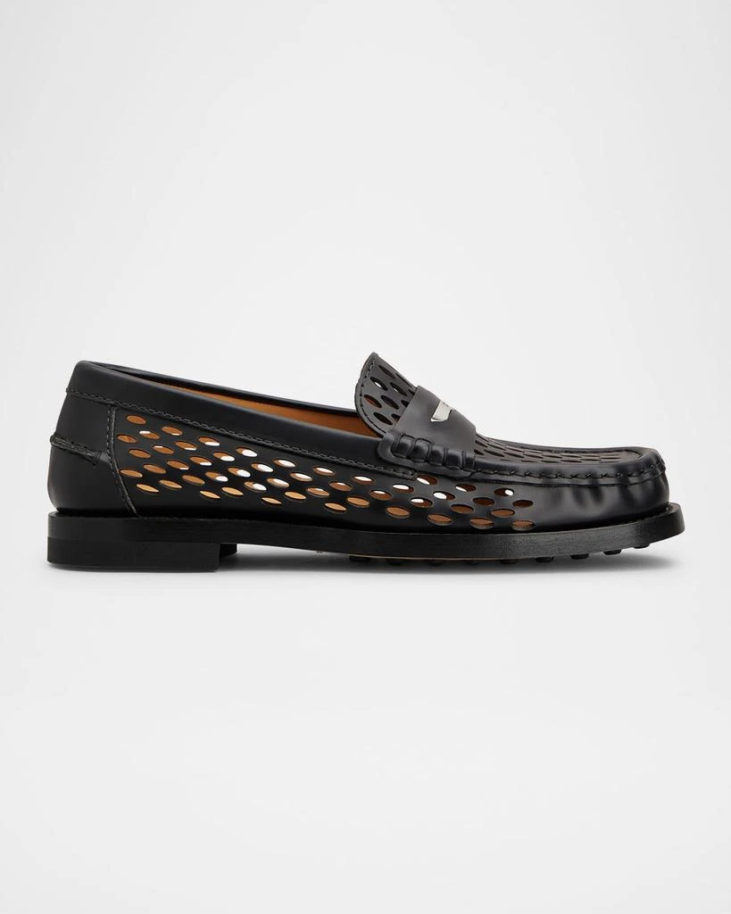 Tod's Perforated Leather Driver Penny Loafers 1