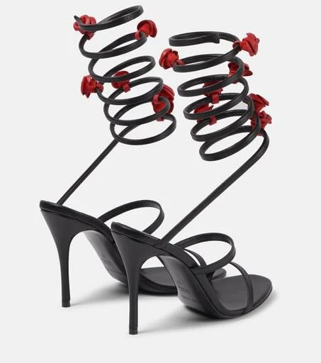 Magda Butrym Floral-appliqué satin sandals 3
