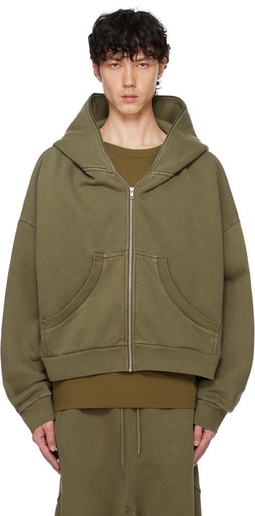 Entire Studios Gray Cropped Full Zip Hoodie - Hoodies