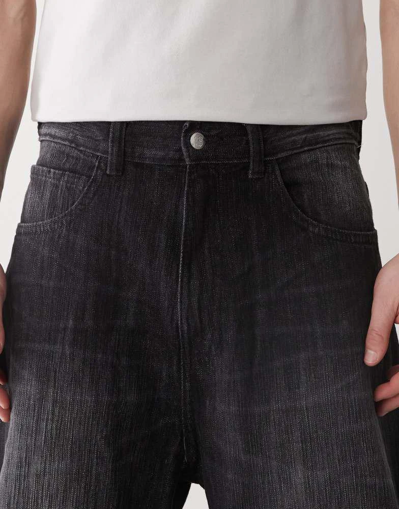 Cheap Monday Cheap Monday Rad super wide leg skater jeans in black streaky wash 5