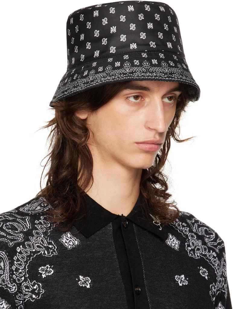 AMIRI Black 'MA' Paisley Bucket Hat 2