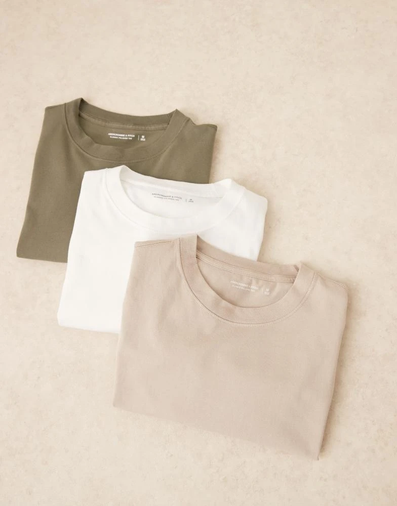 Abercrombie & Fitch Abercrombie & Fitch essential 3 pack t-shirt in white multi 1