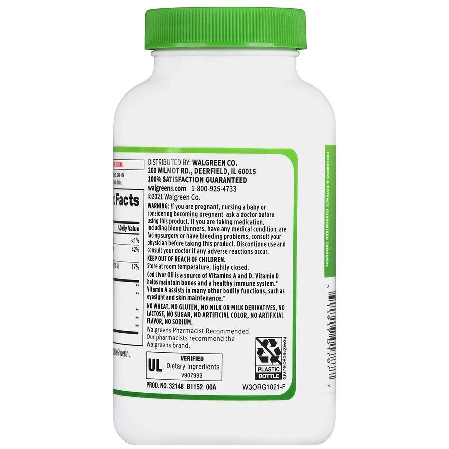 Walgreens Cod Liver Oil 415 mg Softgels (300 days) 4