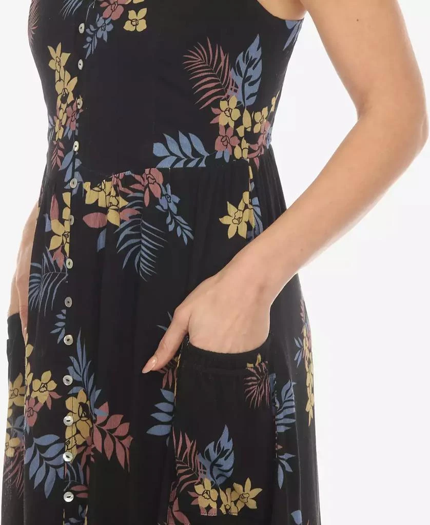 White Mark Women's V-neck Floral Print Maxi Dress 4
