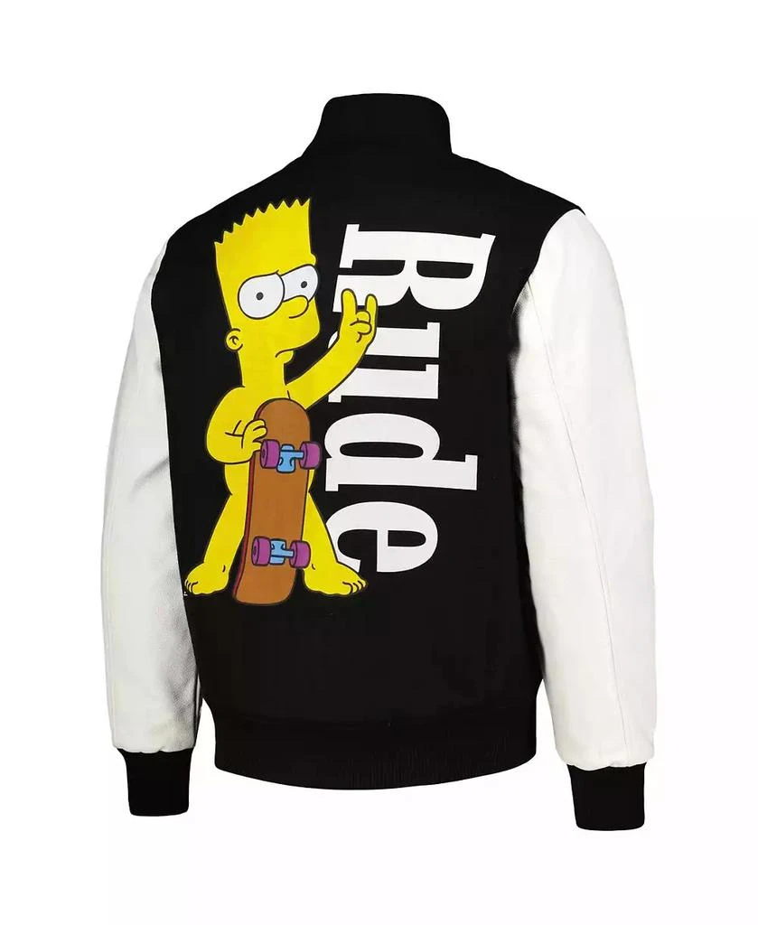 Freeze Max Men's Black The Simpsons Rude Full-Zip Varsity Jacket 3