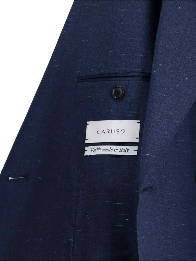 CARUSO Double-Breasted Wool And Silk Blazer, Blue 4