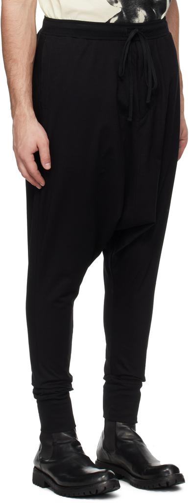 Julius Black Drop-Crotch Runner Sweatpants