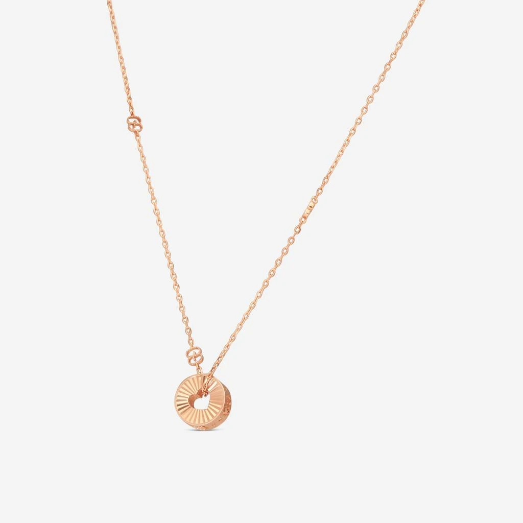 Gucci Gucci Icon 18K Rose Gold Round Heart Cut Out Pendant Necklace YBB72937300100U-copy 2