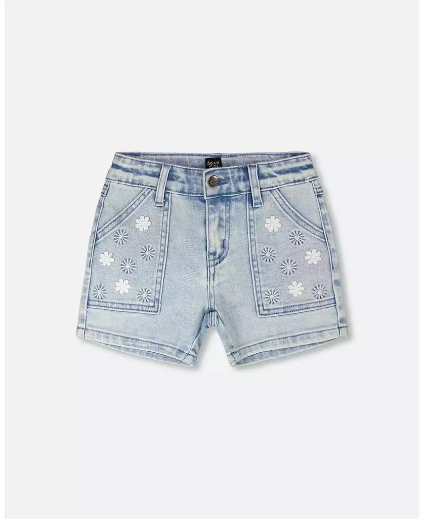 Deux par Deux Toddler Girls Light Denim Shorts