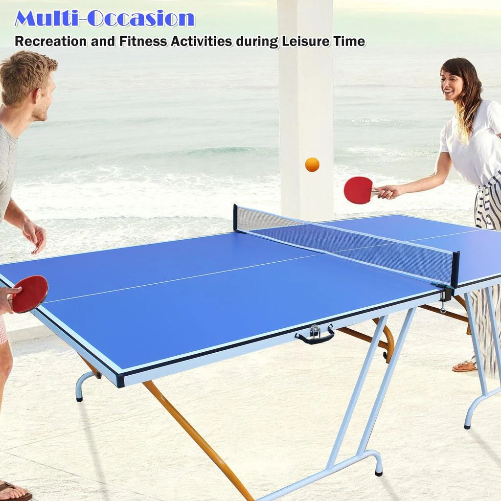 Streamdale Furniture Streamdale Midsize Foldable Table Tennis Table with Paddles and Balls 5