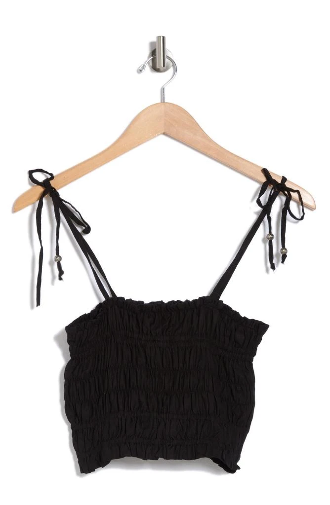 Elan Tie Strap Smocked Crop Top 3
