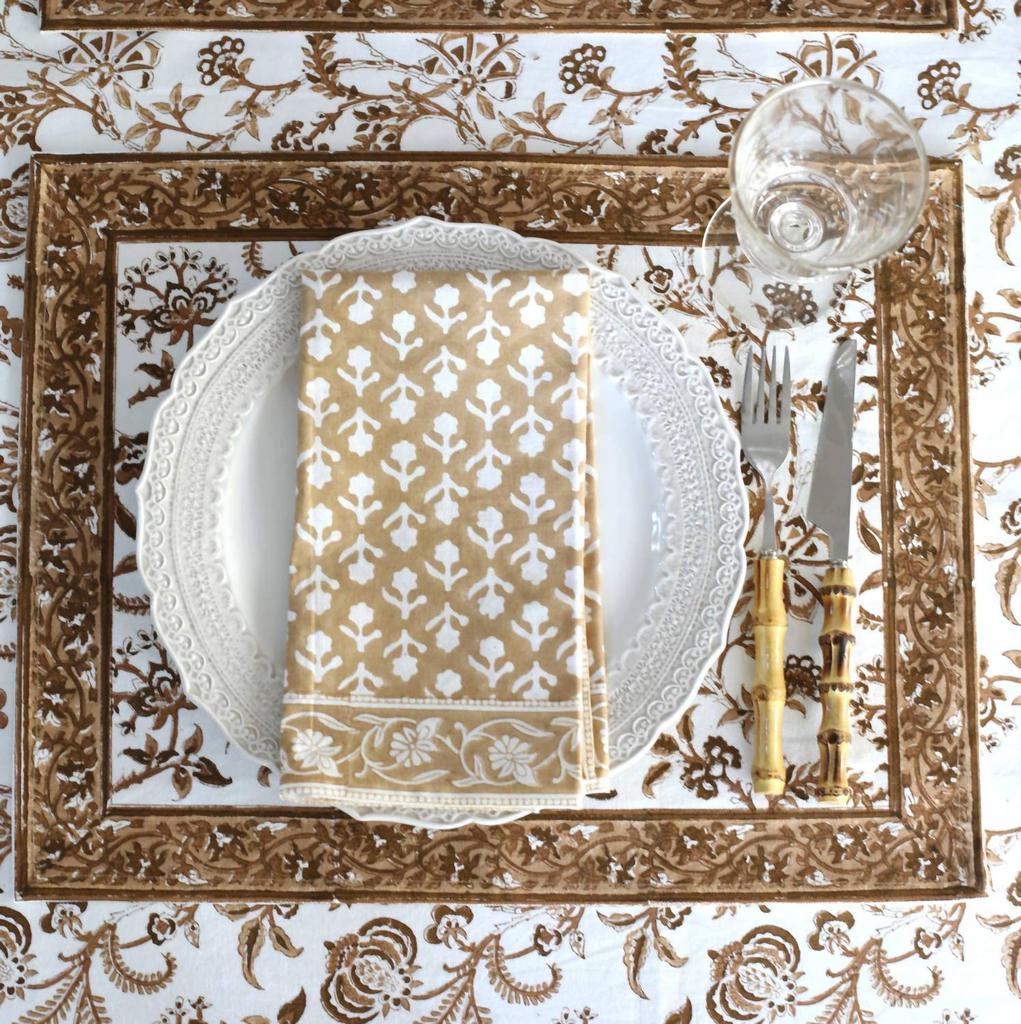 Shop Pacific & Rose Textiles - Lilibet Mocha Placemats — Set Of